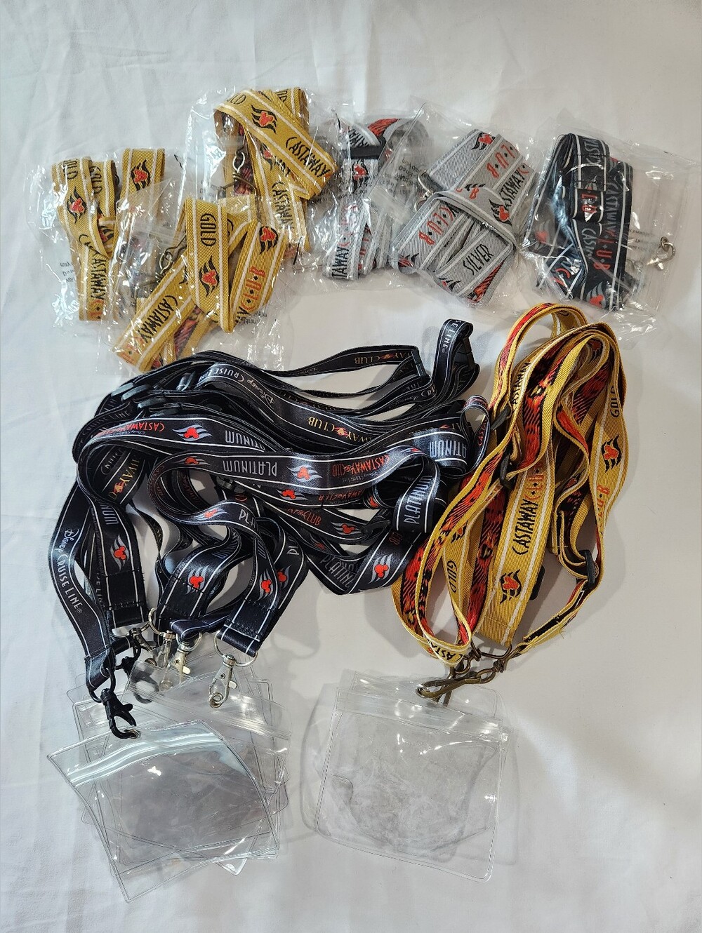Lot Of 16 Disney Cruise Line Lanyards Disney Silver Platinum Gold Castaway Club